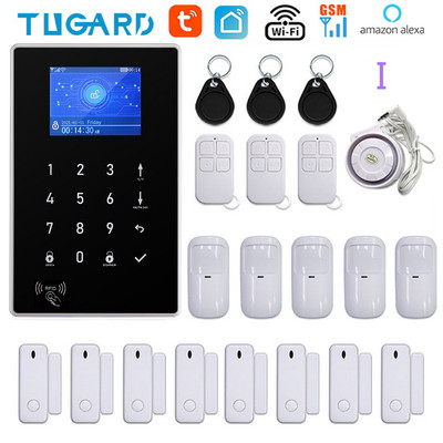Jaunā TUGARD Tuya WiFi GSM mājas drošības signalizācijas sistēma 433MHz bezvadu apsardzes signalizācijas komplekts darbojas ar Alexa Google APP tālvadības pulti