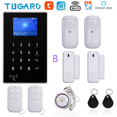Jaunā TUGARD Tuya WiFi GSM mājas drošības signalizācijas sistēma 433MHz bezvadu apsardzes signalizācijas komplekts darbojas ar Alexa Google APP tālvadības pulti