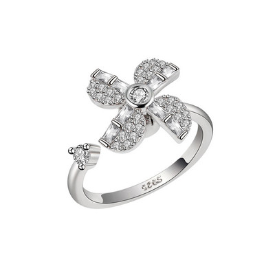 SMJEL Luksuzni Anxiety Ring Fidget Spinner za žene Crystal Flower Bee Butterfly Ring Spinning Anti-Stress Wedding Jewelry Darovi