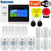 Tuya WiFi GSM mājas drošība Aizsardzība viedā signalizācijas sistēma Skārienekrāns Apzagšanas komplekts Mobile APP tālvadības pults RFID ieslēgšana un atslēgšana
