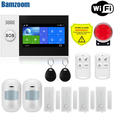 Tuya WiFi GSM mājas drošība Aizsardzība viedā signalizācijas sistēma Skārienekrāns Apzagšanas komplekts Mobile APP tālvadības pults RFID ieslēgšana un atslēgšana