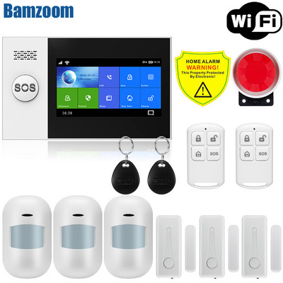 Tuya WiFi GSM mājas drošība Aizsardzība viedā signalizācijas sistēma Skārienekrāns Apzagšanas komplekts Mobile APP tālvadības pults RFID ieslēgšana un atslēgšana