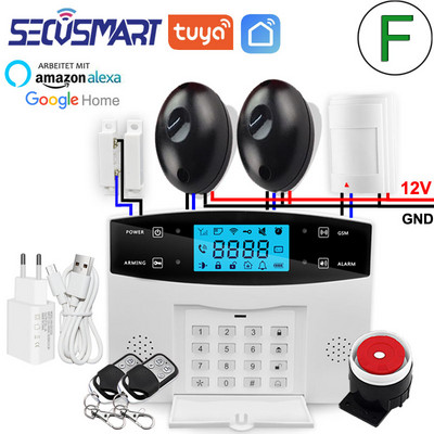 Tuya Smart WiFi signalizacijos sistema GSM belaidė namų apsauga nuo įsilaužimo garso signalizacija laidinis detektorius Smart Life APP Alexa Google Home