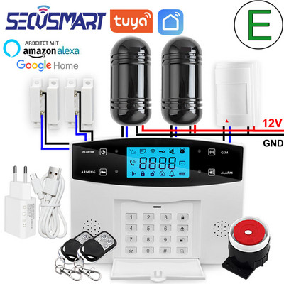 Tuya Smart WiFi signalizacijos sistema GSM belaidė namų apsauga nuo įsilaužimo garso signalizacija laidinis detektorius Smart Life APP Alexa Google Home