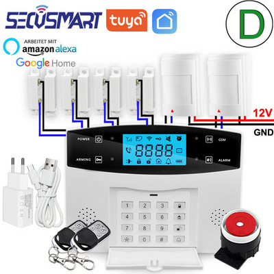 Tuya Smart WiFi signalizacijos sistema GSM belaidė namų apsauga nuo įsilaužimo garso signalizacija laidinis detektorius Smart Life APP Alexa Google Home