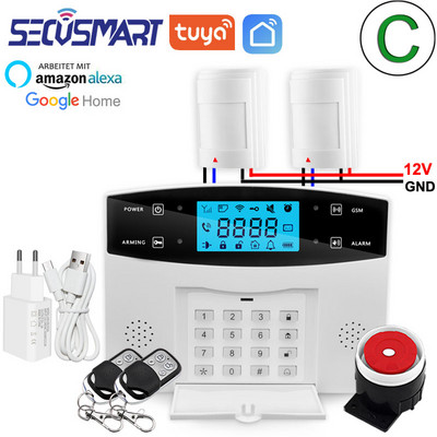 Tuya Smart WiFi signalizacijos sistema GSM belaidė namų apsauga nuo įsilaužimo garso signalizacija laidinis detektorius Smart Life APP Alexa Google Home