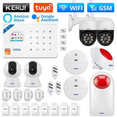 Σύστημα συναγερμού KERUI W181 WIFI GSM Alarm Smart Home Kit Tuya Smart Support Alexa Animal Motion Sensor Detector Ασύρματη σειρήνα