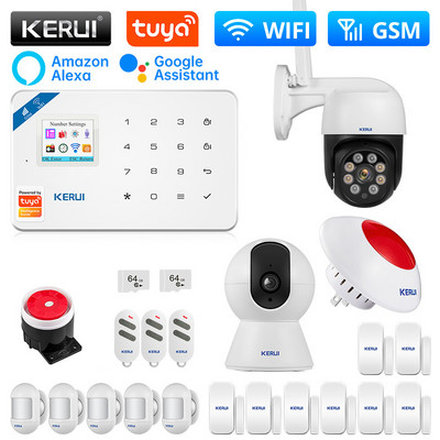 Σύστημα συναγερμού KERUI W181 WIFI GSM Alarm Smart Home Kit Tuya Smart Support Alexa Animal Motion Sensor Detector Ασύρματη σειρήνα