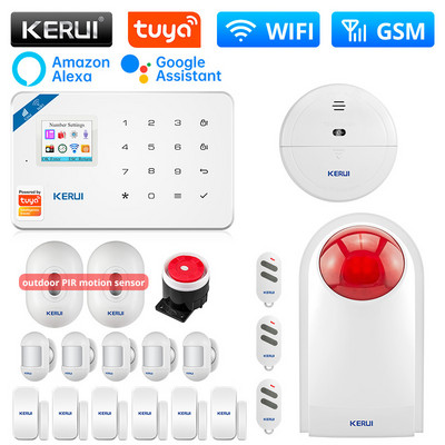 Σύστημα συναγερμού KERUI W181 WIFI GSM Alarm Smart Home Kit Tuya Smart Support Alexa Animal Motion Sensor Detector Ασύρματη σειρήνα
