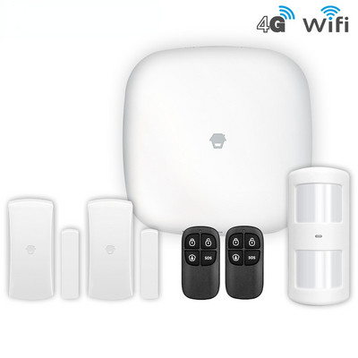 Prabangi Chuango 400-LTE WiFi ir 4G GSM didelio našumo signalizacijos sistema Išmaniojo namo įsilaužimo sistema su dūmų / dujų / PIR detektoriumi