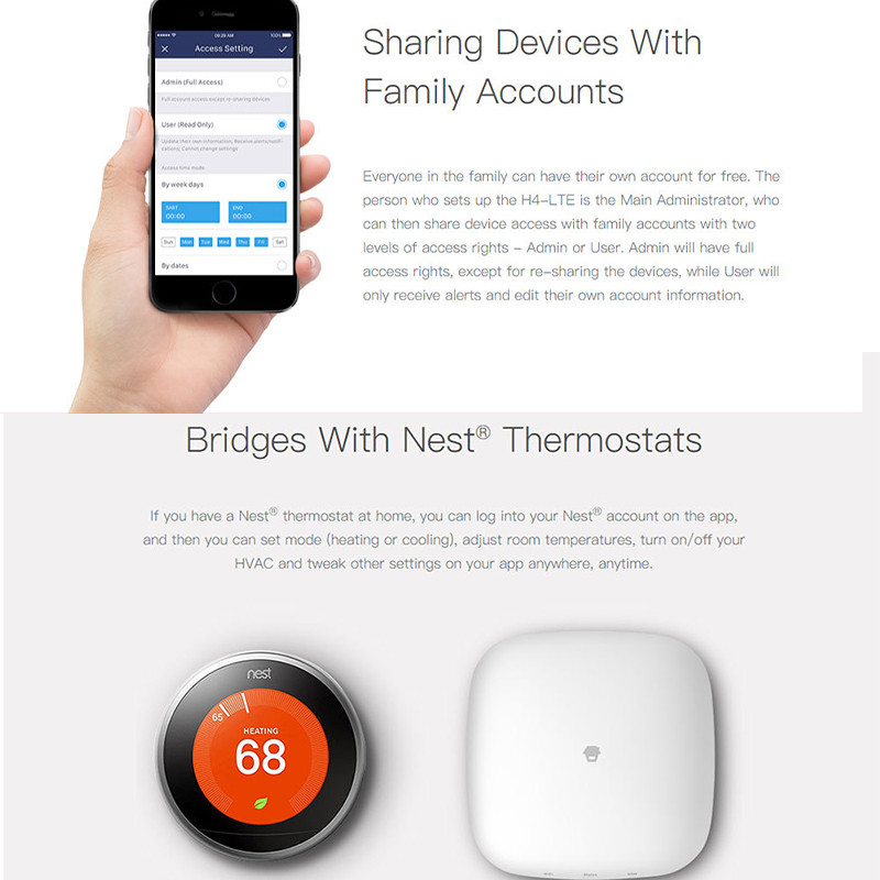 Prabangi Chuango 400-LTE WiFi ir 4G GSM didelio našumo signalizacijos sistema Išmaniojo namo įsilaužimo sistema su dūmų / dujų / PIR detektoriumi