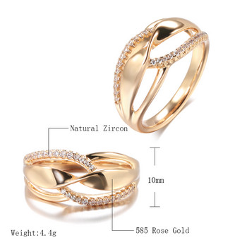 Нов дизайн с кухи усукани линии Луксозни пръстени за жени розово злато Малък циркон Изящни бижута за пръсти Модни парти тенденции Секси пръстени