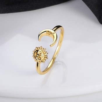 Ανοξείδωτα ρυθμιζόμενα δαχτυλίδια Sun Moon Rose Ρομαντικές βέρες αρραβώνων για γυναίκες Anillos Love Jewelry