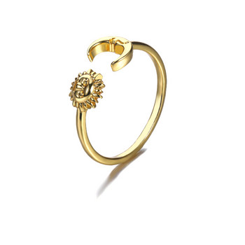 Регулируеми пръстени от неръждаема стомана, слънце, луна, роза, романтични годежни сватбени пръстени за жени Anillos Love Jewelry
