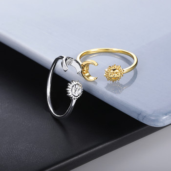 Регулируеми пръстени от неръждаема стомана, слънце, луна, роза, романтични годежни сватбени пръстени за жени Anillos Love Jewelry