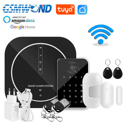 Tuya WiFi алармена система GSM Smart Home Security Protection Alarm 11 Language Switching Support Поддръжка Alexa Google Assistant