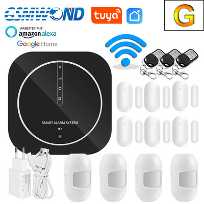 Tuya WiFi signalizacijos sistema GSM Smart Home Security Apsauga Signalizacija 11 Kalbos keitimo palaikymas Alexa Google Assistant