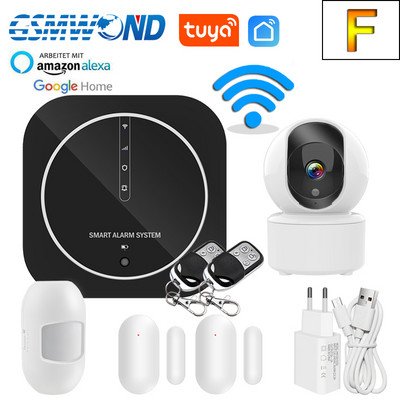 Tuya WiFi signalizacijos sistema GSM Smart Home Security Apsauga Signalizacija 11 Kalbos keitimo palaikymas Alexa Google Assistant