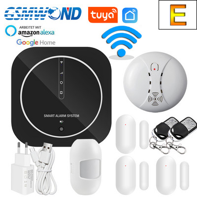 Tuya WiFi signalizacijos sistema GSM Smart Home Security Apsauga Signalizacija 11 Kalbos keitimo palaikymas Alexa Google Assistant