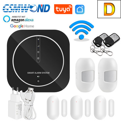 Tuya WiFi signalizacijos sistema GSM Smart Home Security Apsauga Signalizacija 11 Kalbos keitimo palaikymas Alexa Google Assistant