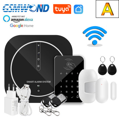 Tuya WiFi signalizacijos sistema GSM Smart Home Security Apsauga Signalizacija 11 Kalbos keitimo palaikymas Alexa Google Assistant