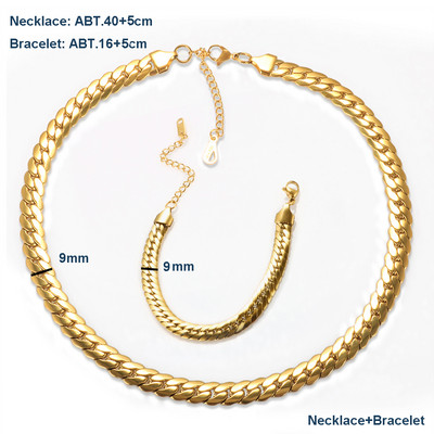 Nerūdijančio plieno aukštos poliruotos persidengiančios pintos gyvatės kaulo grandinės karoliai apyrankės auskarai moterims vyriški papuošalų rinkinys