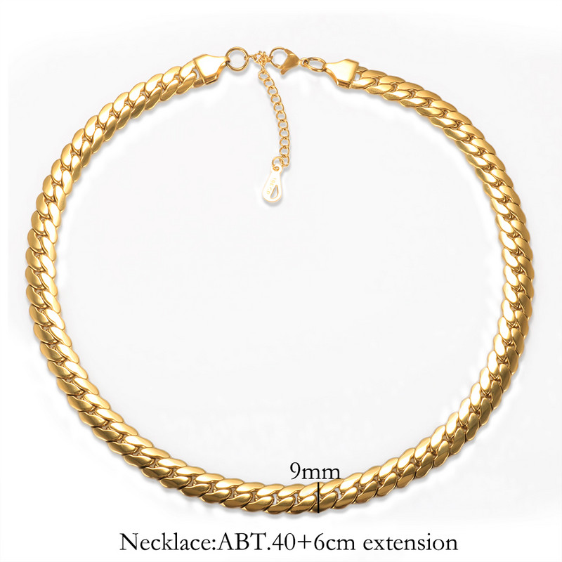 Nerūdijančio plieno aukštos poliruotos persidengiančios pintos gyvatės kaulo grandinės karoliai apyrankės auskarai moterims vyriški papuošalų rinkinys