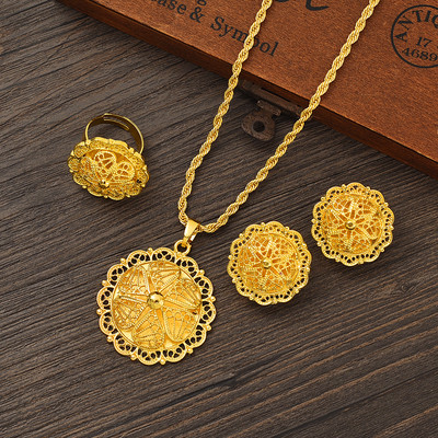 Naujausi Etiopijos papuošalų rinkiniai Pakabukai Auskarai Žiedai Afrikos Eritrėjos Habesha Vestuvių Sužadėtuvių Dovanos