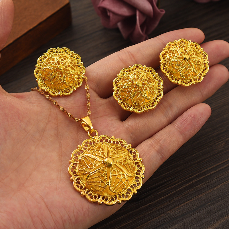 Naujausi Etiopijos papuošalų rinkiniai Pakabukai Auskarai Žiedai Afrikos Eritrėjos Habesha Vestuvių Sužadėtuvių Dovanos