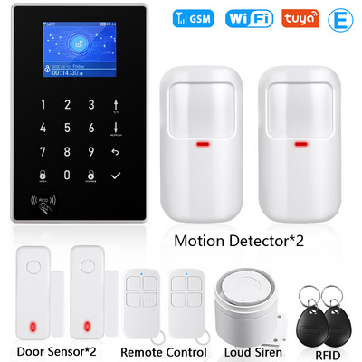 Elecpow Tuya Smart Home WIFI GSM apsaugos signalizacijos sistema Belaidė įsilaužimo judesio detektorius dūmų durų langų jutiklis IP kamera