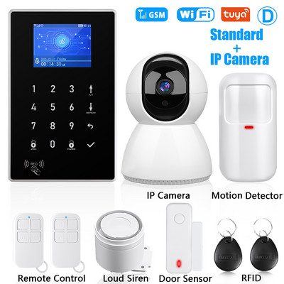 Elecpow Tuya Smart Home WIFI GSM apsaugos signalizacijos sistema Belaidė įsilaužimo judesio detektorius dūmų durų langų jutiklis IP kamera