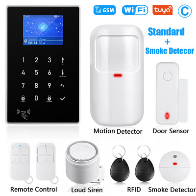 Elecpow Tuya Smart Home WIFI GSM apsaugos signalizacijos sistema Belaidė įsilaužimo judesio detektorius dūmų durų langų jutiklis IP kamera