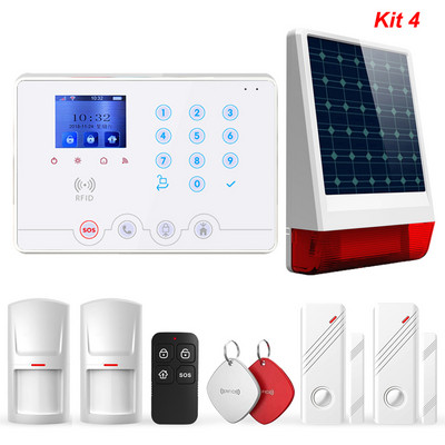 „Wolf-Guard Wifi GSM LCD“ namų signalizacijos apsaugos sistema „TuYa APP“ valdymas 11 kalbų „pasidaryk pats“ fotoaparatas, saulės sirena, PIR detektorius, durų jutiklis