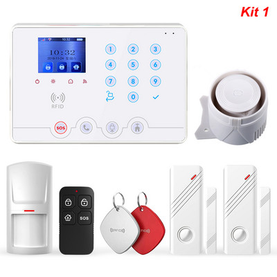 „Wolf-Guard Wifi GSM LCD“ namų signalizacijos apsaugos sistema „TuYa APP“ valdymas 11 kalbų „pasidaryk pats“ fotoaparatas, saulės sirena, PIR detektorius, durų jutiklis