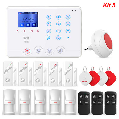 „Wolf-Guard Wifi GSM LCD“ namų signalizacijos apsaugos sistema „TuYa APP“ valdymas 11 kalbų „pasidaryk pats“ fotoaparatas, saulės sirena, PIR detektorius, durų jutiklis