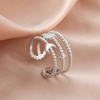 Skyrim από ανοξείδωτο ατσάλι ανοιχτά γυναικεία δαχτυλίδια ρυθμιζόμενο Geometric Moon Star Finger Ring 2023 Fashion Jewelry Lover Gifts Χονδρική