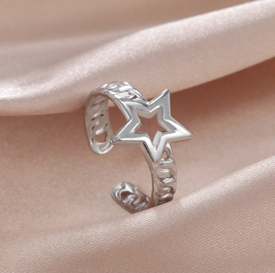 Skyrim Inele deschise pentru femei din oțel inoxidabil, inel de deget cu stea geometrică, ajustabil, 2023, bijuterii de modă, cadouri pentru iubitori, comerț cu ridicata