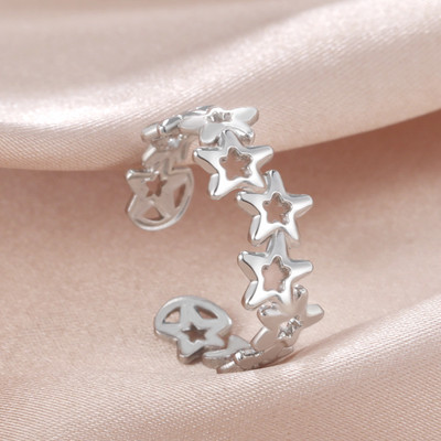 Skyrim Inele deschise pentru femei din oțel inoxidabil, inel de deget cu stea geometrică, ajustabil, 2023, bijuterii de modă, cadouri pentru iubitori, comerț cu ridicata