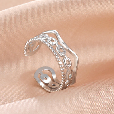 Skyrim Inele deschise pentru femei din oțel inoxidabil, inel de deget cu stea geometrică, ajustabil, 2023, bijuterii de modă, cadouri pentru iubitori, comerț cu ridicata