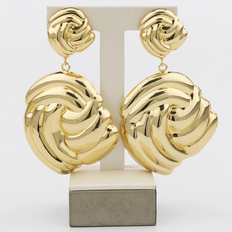 Prabangus moteriškų papuošalų rinkinys Aukso spalvos karoliai didelis apskritimas auskarai apyrankės žiedas madingoms moterims Dubajaus Afrikos vakarėlio papuošalai