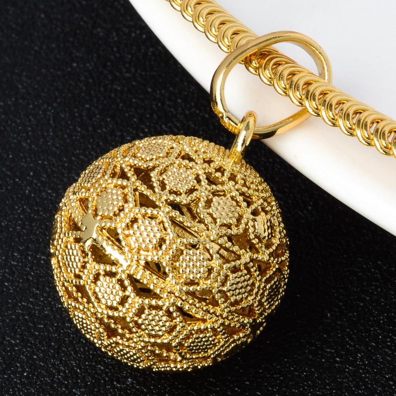 Sunny papuošalų rinkiniai tuščiaviduriai rutuliukai aukso spalvos auskarai pakabinami karoliai moterims Naujas dizainas vestuvių vakarėliui Dovana klasikinė