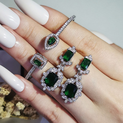 2023 m. naujas prabangus rožinio aukso sidabro spalvos atviras reguliuojamas papuošalų rinkinys moterims Vestuvių nuotakos dovana Dubajus Turkijos musulmonas J6238