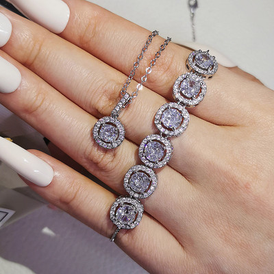 2023 m. naujas prabangus rožinio aukso sidabro spalvos atviras reguliuojamas papuošalų rinkinys moterims Vestuvių nuotakos dovana Dubajus Turkijos musulmonas J6238