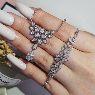 2023 m. naujas prabangus rožinio aukso sidabro spalvos atviras reguliuojamas papuošalų rinkinys moterims Vestuvių nuotakos dovana Dubajus Turkijos musulmonas J6238