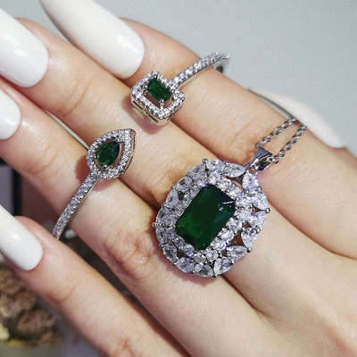 2023 m. naujas prabangus rožinio aukso sidabro spalvos atviras reguliuojamas papuošalų rinkinys moterims Vestuvių nuotakos dovana Dubajus Turkijos musulmonas J6238