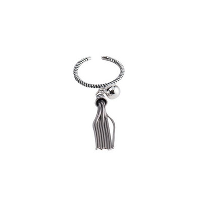 FOXANRY Srebrno prstenje za žene Trendy Elegant Vintage Make Old Creative Bells S kićankama Twist Texture Party nakit