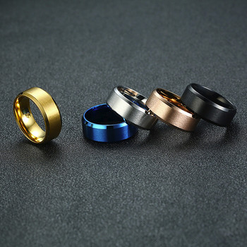 Класически брачен пръстен Vnox за мъже и жени Бижута от неръждаема стомана 6 мм и 8 мм ширина