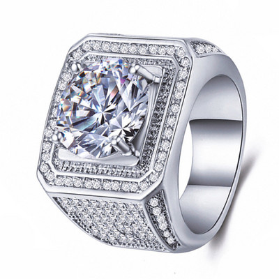 Milangirl Nauji hiphopo roko penkių žvaigždučių žiedai vyrams prabangūs aukso sidabro spalvos cirkonio žiedai cirkonio pentagramos žiedai moterims vestuvių vakarėlis