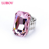 2018 m. Asmenybė Elegantiškas didelis žiedas moterims 7 spalvų Didelio dervos akmens mados elastiniai tamprūs pirštų žiedai papuošalai Kalėdų dovana