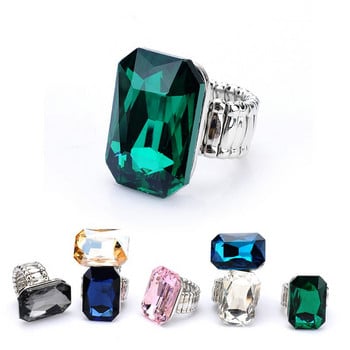 Προσωπικότητα 2018 Κομψό μεγάλο δαχτυλίδι για γυναίκες 7 χρωμάτων Big Resin Stone Fashion Elastic Stretch Finger Rings Κοσμήματα Χριστουγεννιάτικο δώρο